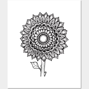 Sunflower Mandala Posters and Art